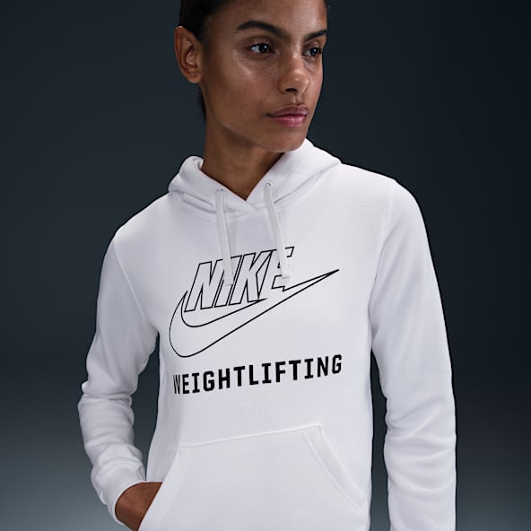Nike white hoodie women's deals